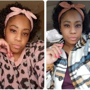 New Human Hair Curly Headband Wig